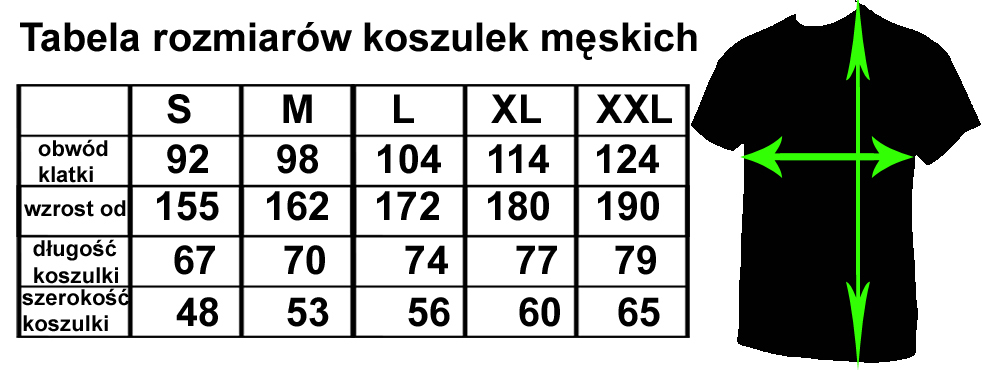 Rozmiary koszulki M